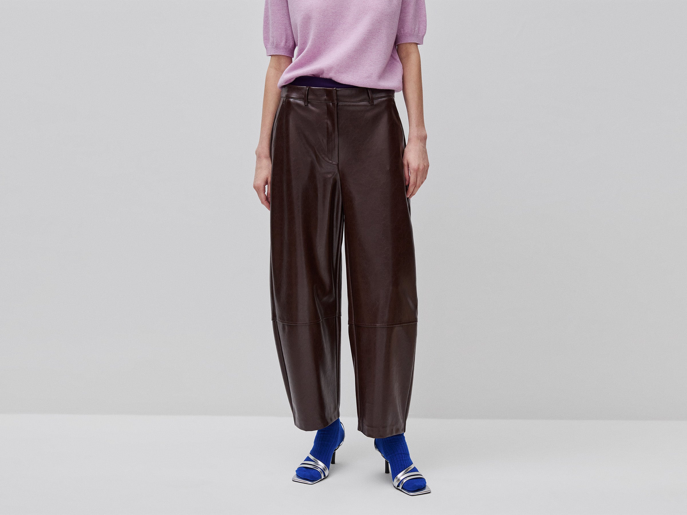 United Colors of Benetton Trousers barrel rivestito 42