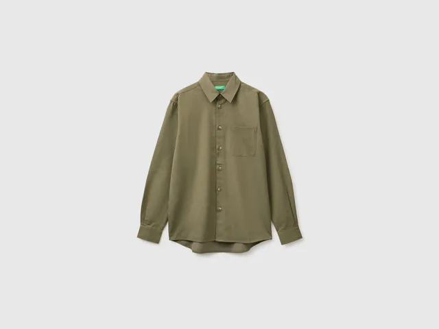 United Colors of Benetton Camicia taschino lyocell cotone