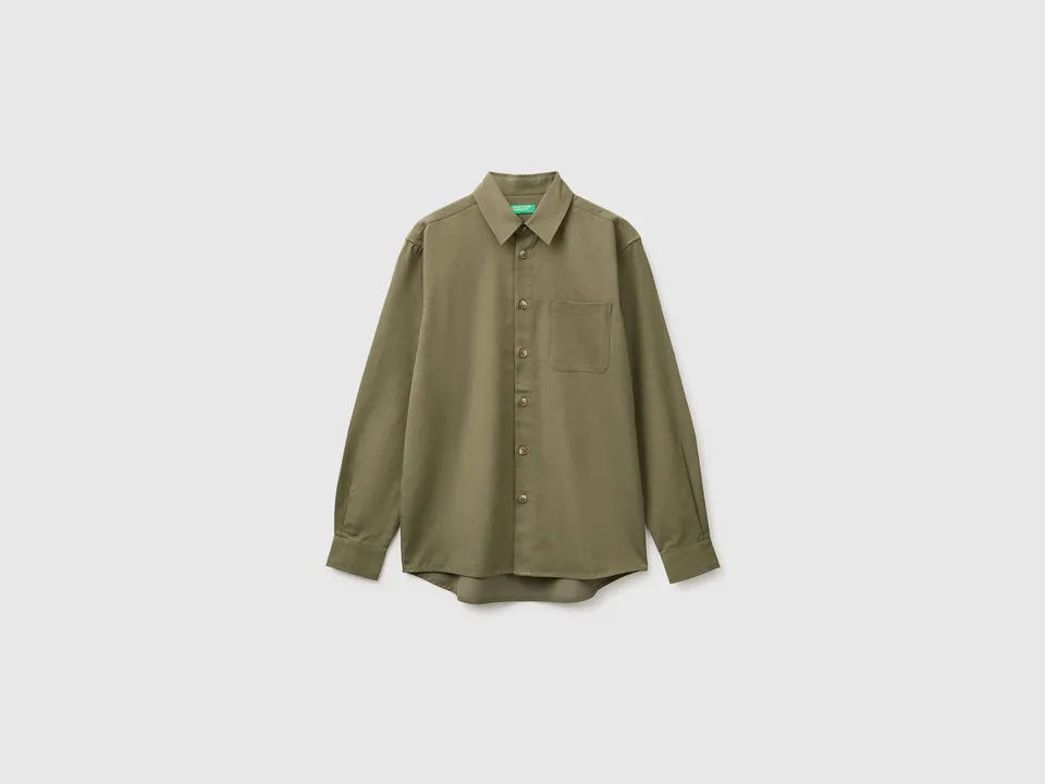 United Colors of Benetton Camicia taschino lyocell cotone