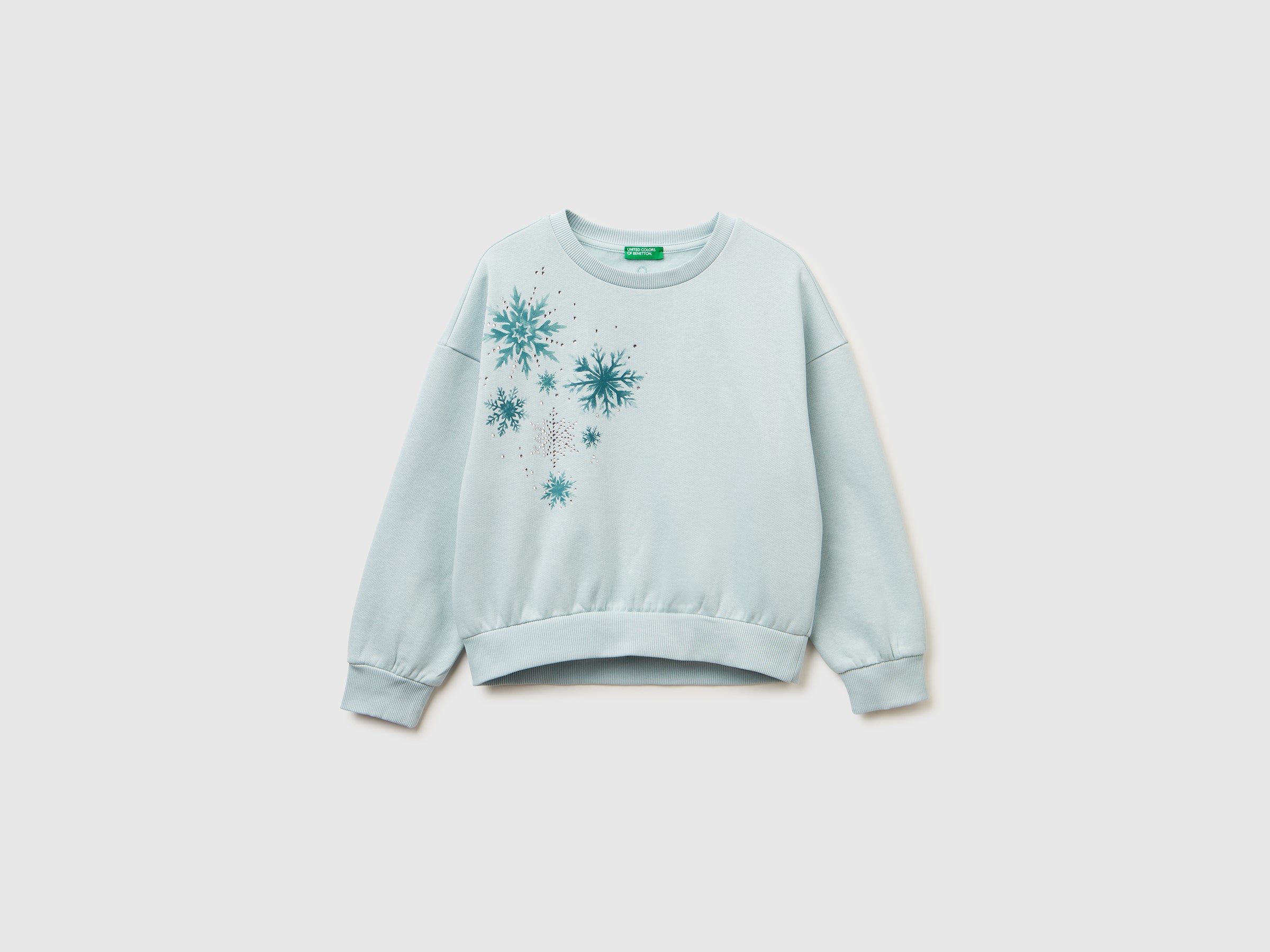 United Colors of Benetton felpa stampa strass cotone taglia L