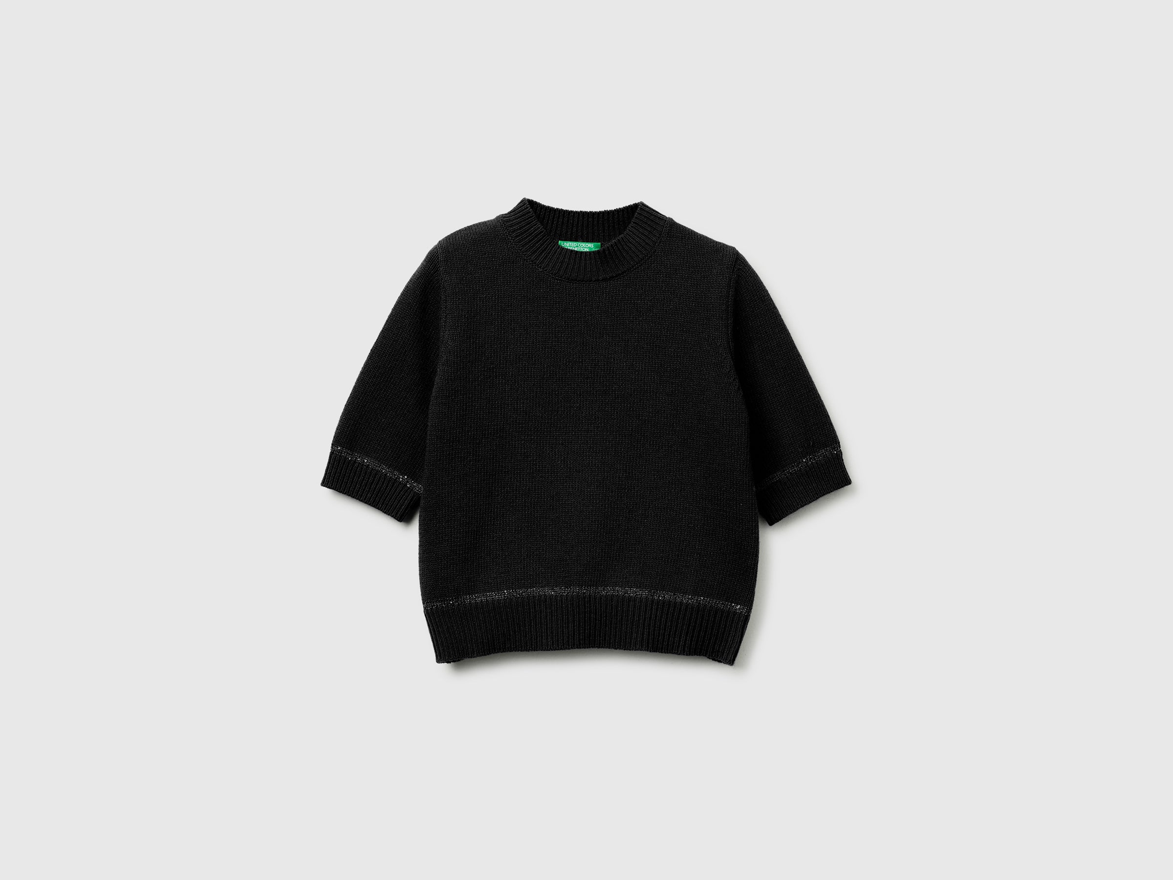United Colors of Benetton Maglione collo manica corta paillettes M