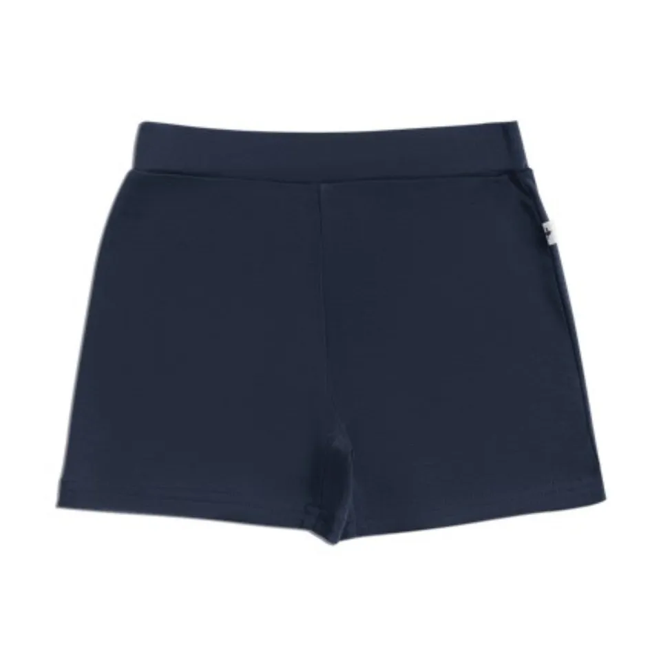 LEELA Blu Indigo pantaloncini bimbi cotone bio tasche