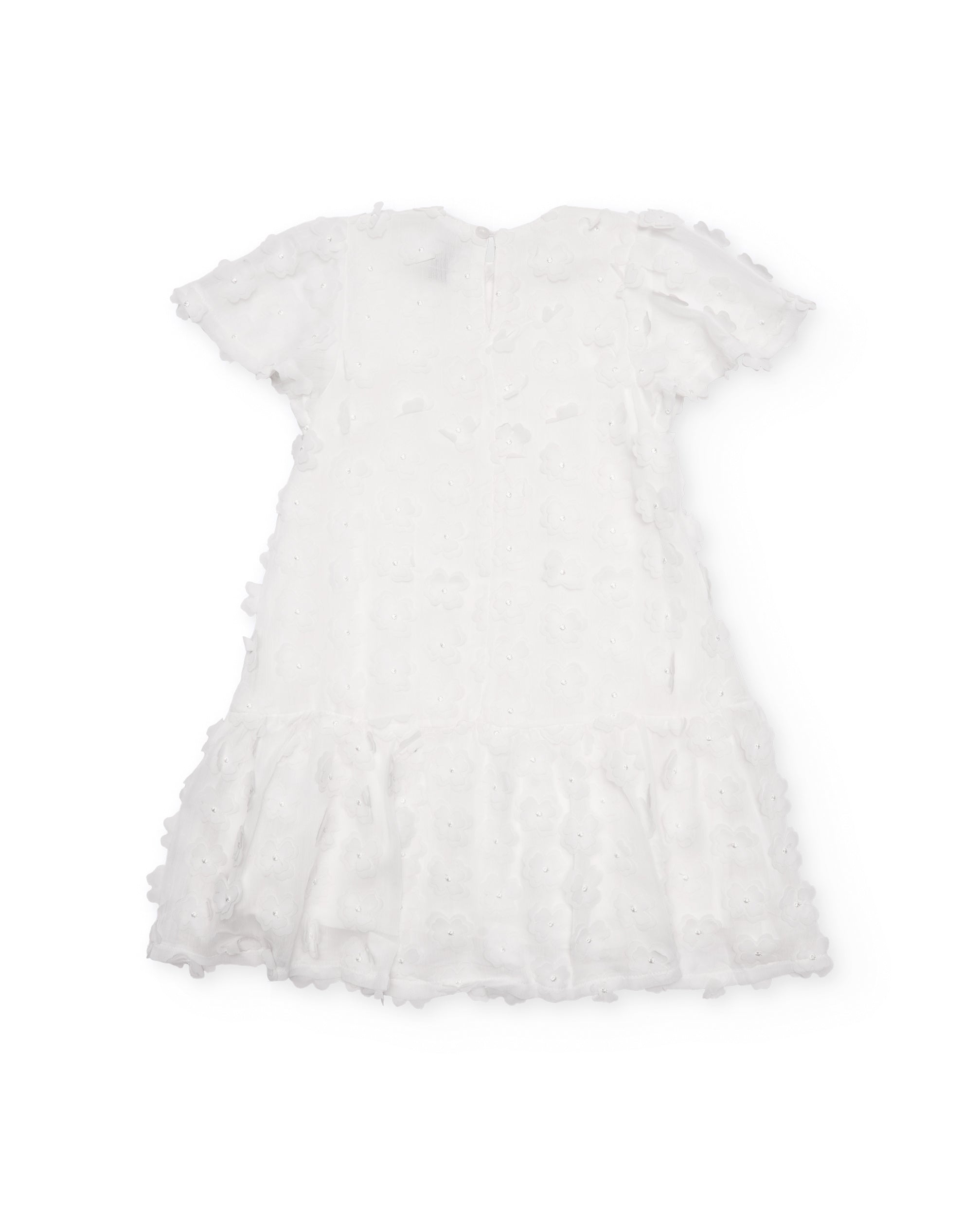 TucTuc Vestiti floreale vestito bambina bianco elegante volant