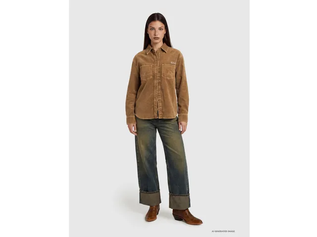 United Colors of Benetton Vintage Wash camicia velluto taglia M