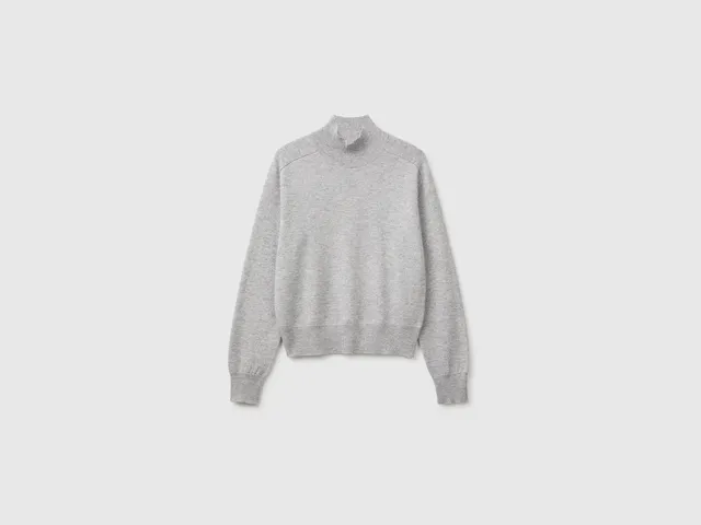 Benetton Sweaters maglione cashmere M collo alto