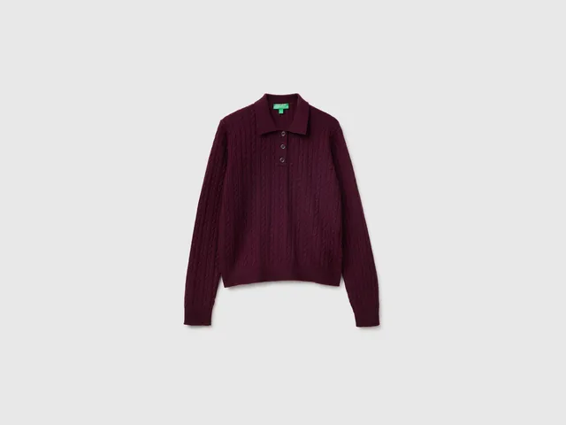 United Colors of Benetton Polo shirt with cables maglia trecce taglia M