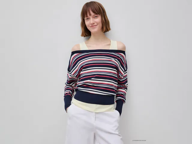 United Colors of Benetton 1W2AD10GL_904 Maglione a Righe Taglia M