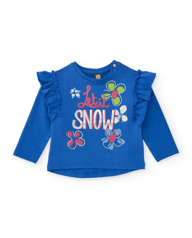 TucTuc Magliette Maglia Bambina Blu Fiori