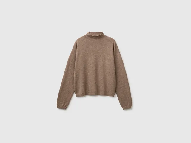 Benetton Maglione Lana Cashmere Scollo Rotondo