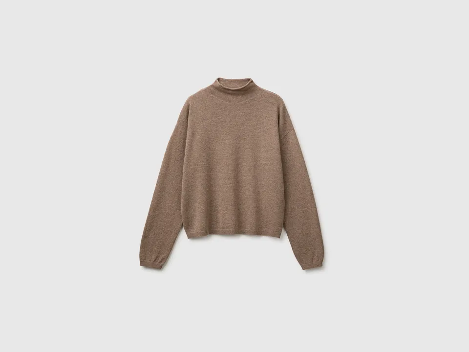 Benetton Maglione Lana Cashmere Scollo Rotondo