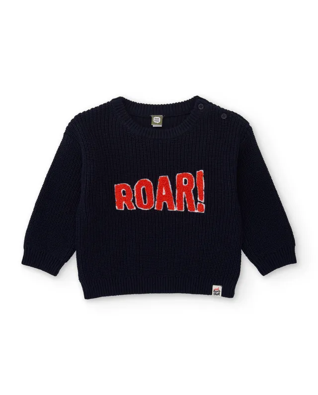 TucTuc Maglioni felpa bambino blu navy scritta ROAR