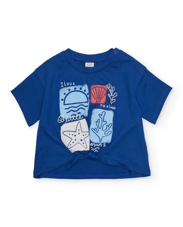 TucTuc Magliette T-shirt Bambina Navy Nodo Mare