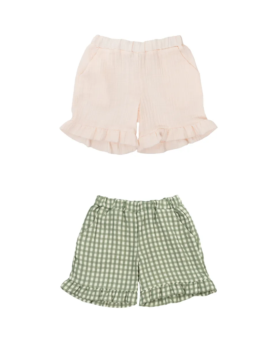 Woolly Organic Girl’s Shorts Pantaloncini Bimba Cotone