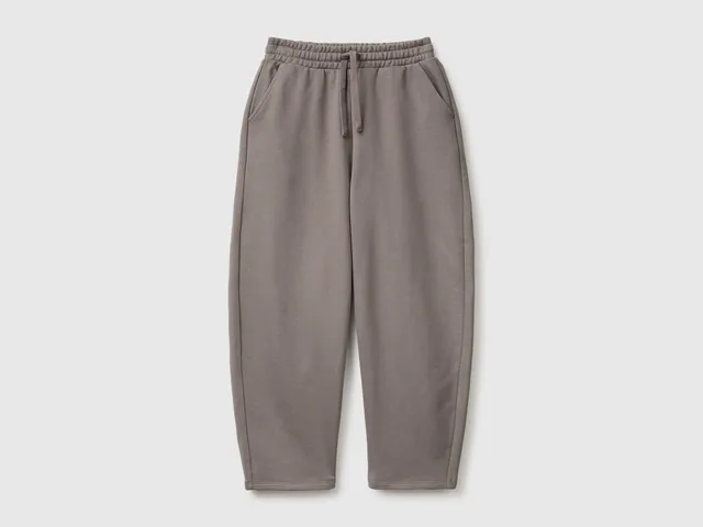 Benetton Barrel-Fit Joggers Pantaloni Felpa Cotone Taglia L