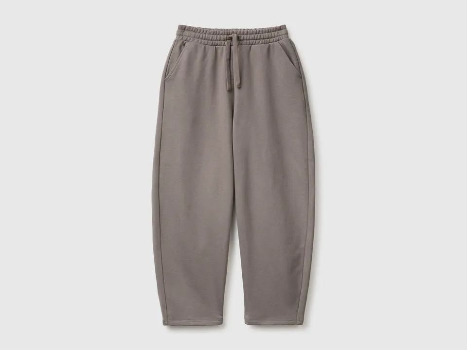 Benetton Barrel-Fit Joggers Pantaloni Felpa Cotone Taglia L