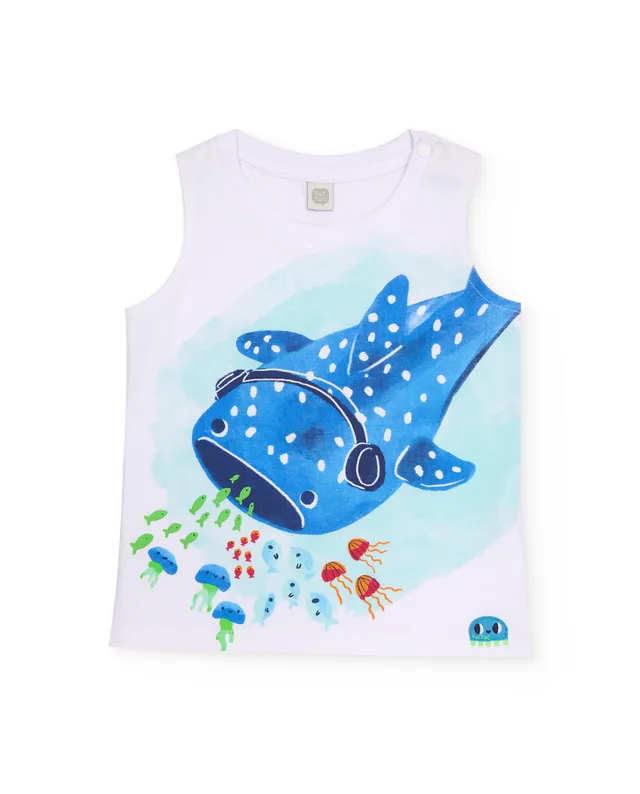 TucTuc Magliette T-shirt bambino maglia pesce bianco