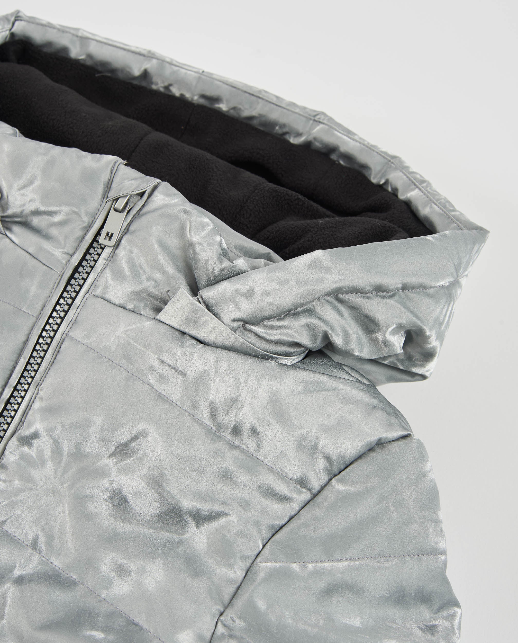 TucTuc Cappotti Piumino Bimba Argento con Cappuccio