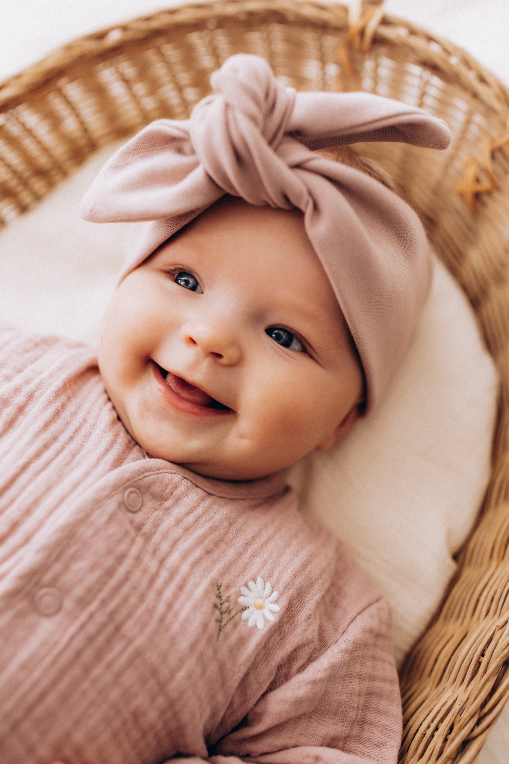 Woolly Organic Headband fascia bambina cotone Rose Clay SS27