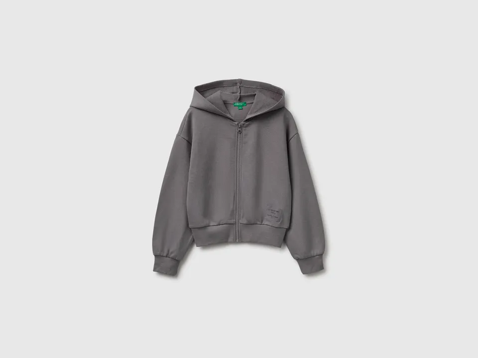 United Colors of Benetton Felpa Cappuccio 100% cotone con logo