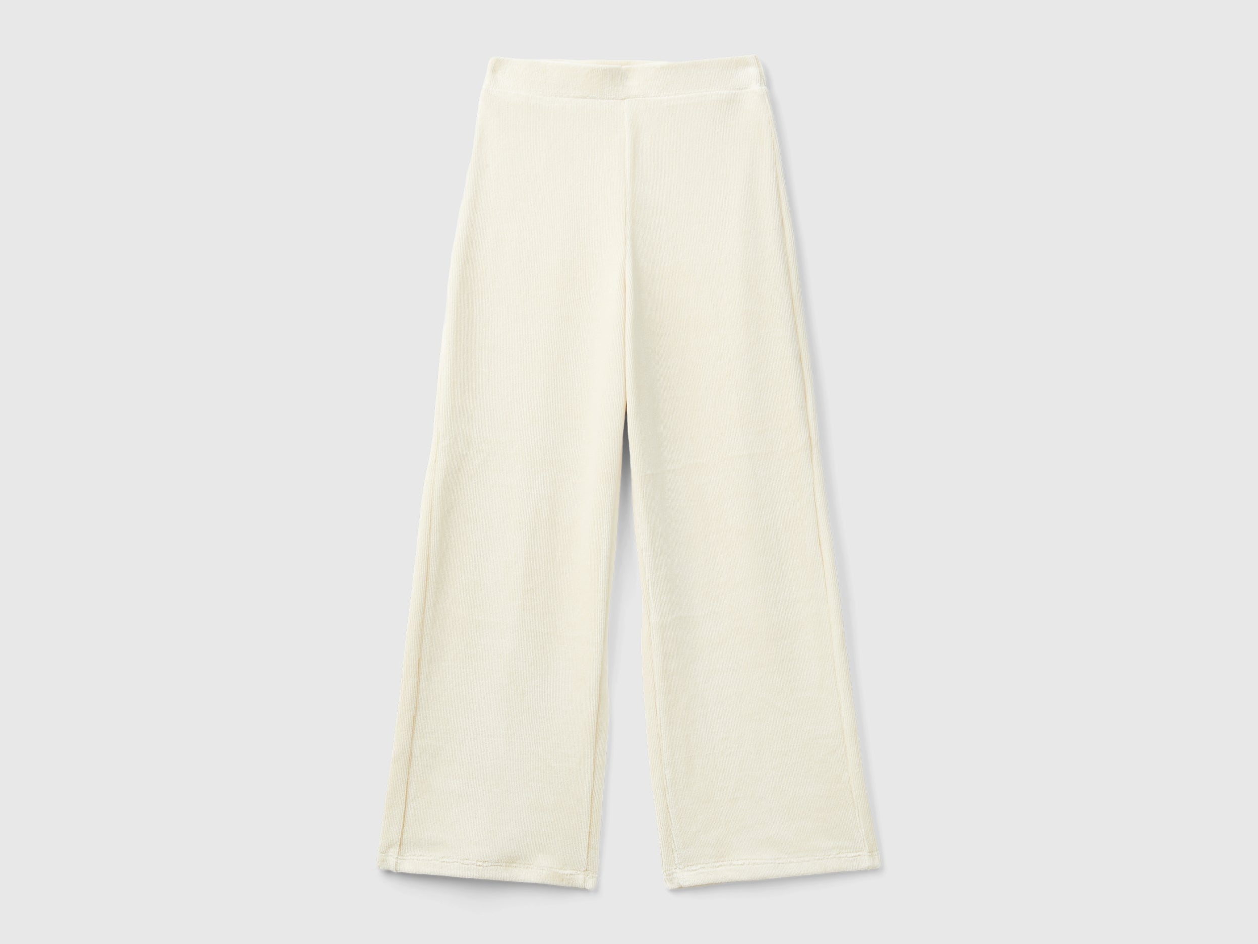 Benetton Pantaloni Ciniglia Gamba Larga Cotone M