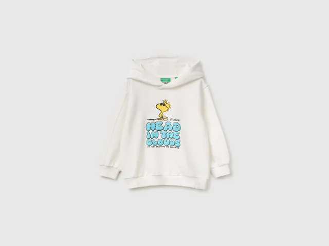 United Colors of Benetton Peanuts Felpa con Cappuccio 98 Cotone Bio