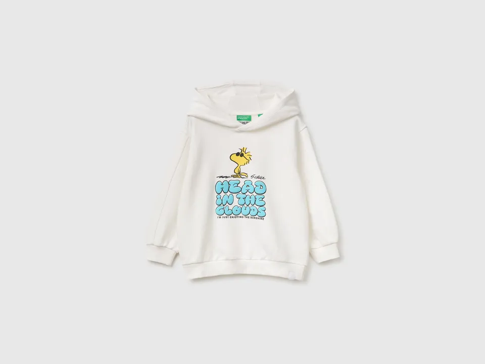 United Colors of Benetton Peanuts Felpa con Cappuccio 98 Cotone Bio