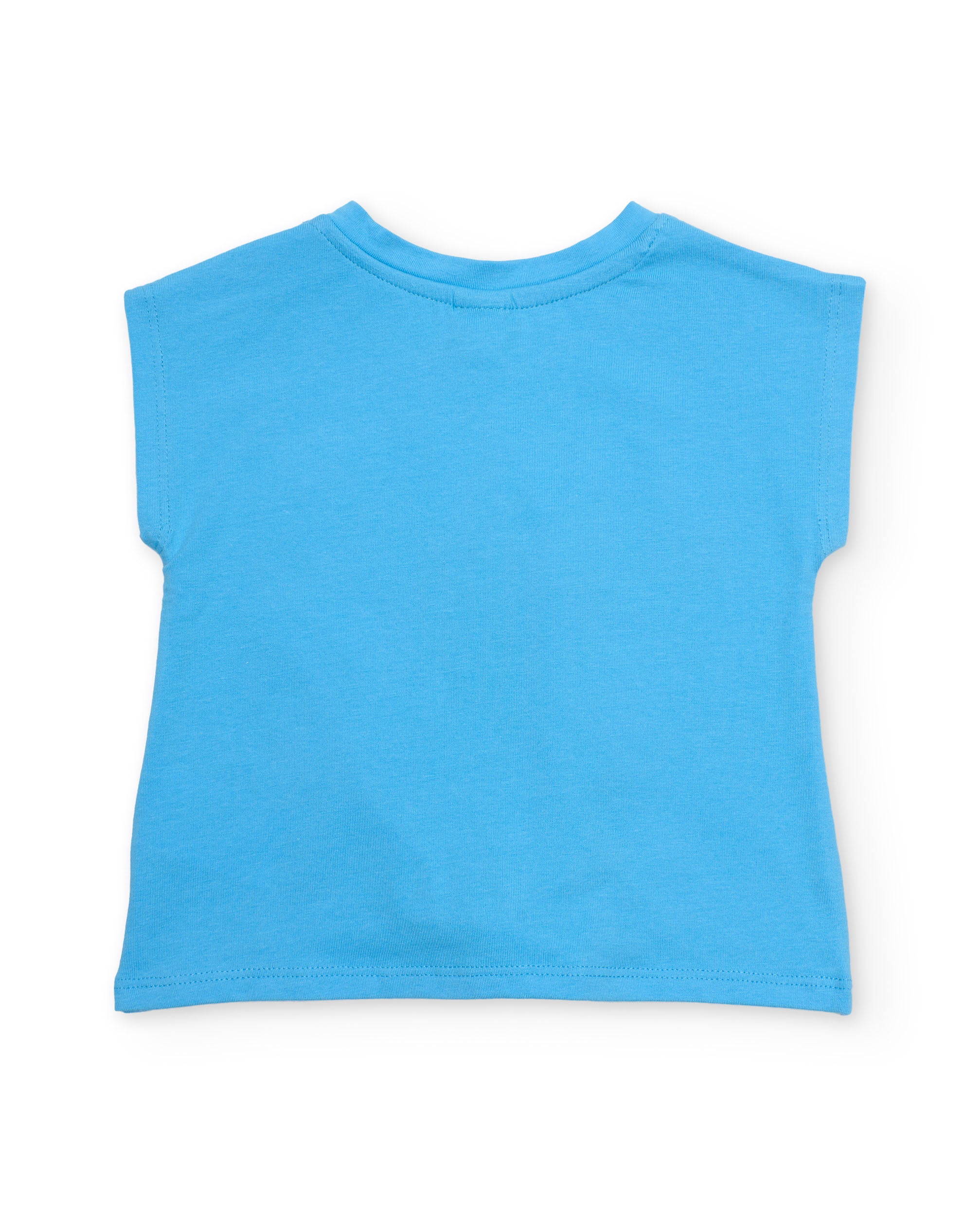 TucTuc Magliette T-Shirt Bambina Blu con Nodo