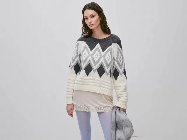 United Colors of Benetton Nordic maglione lana jacquard taglia M