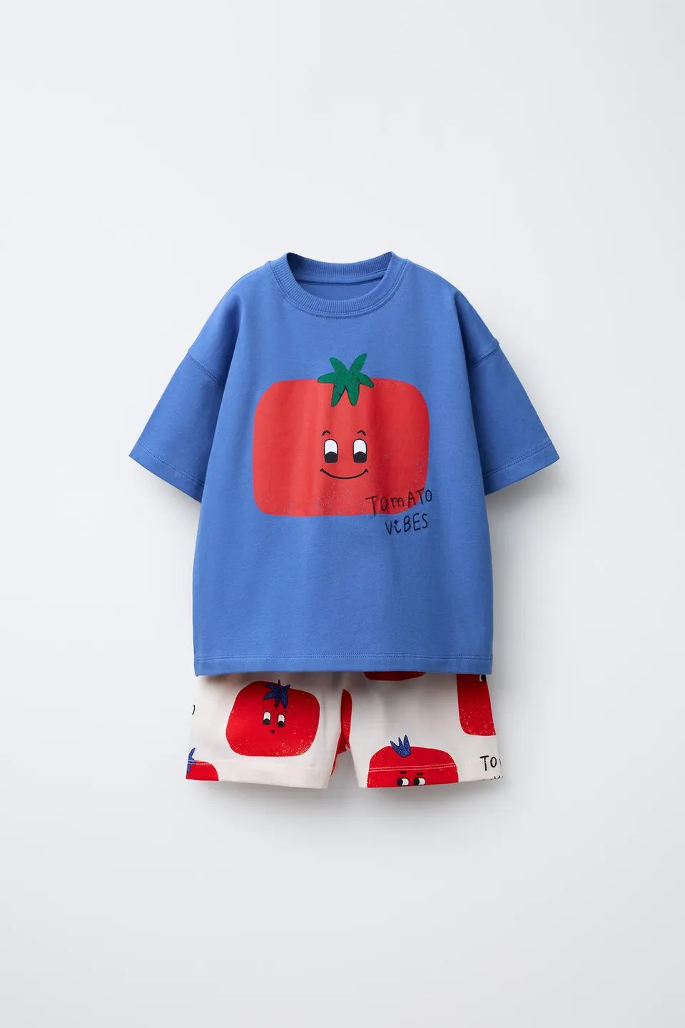 Kocarcia Kokarcia completo bambino t-shirt pomodoro blu 2-3 anni cotone