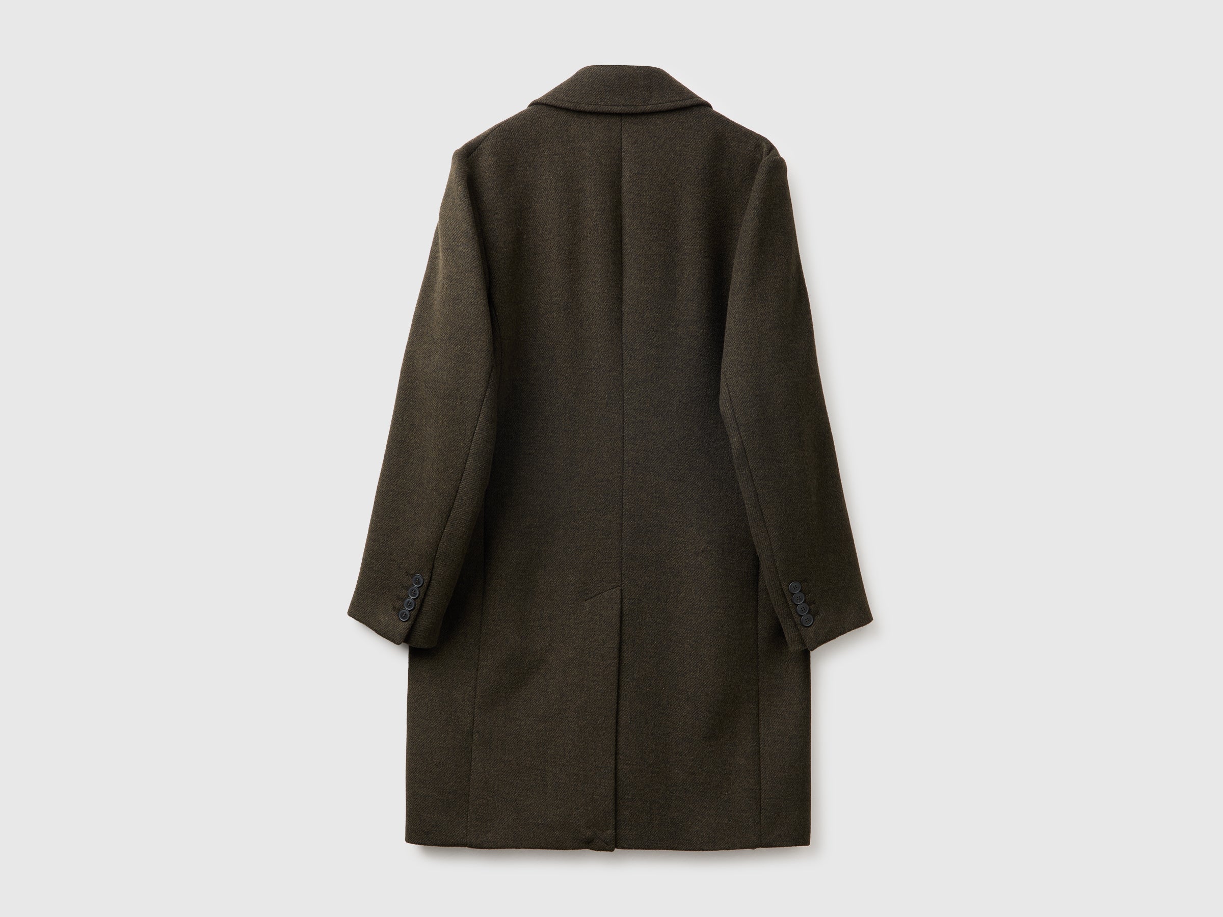 Benetton cappotto lungo monopetto lana uomo taglia 50