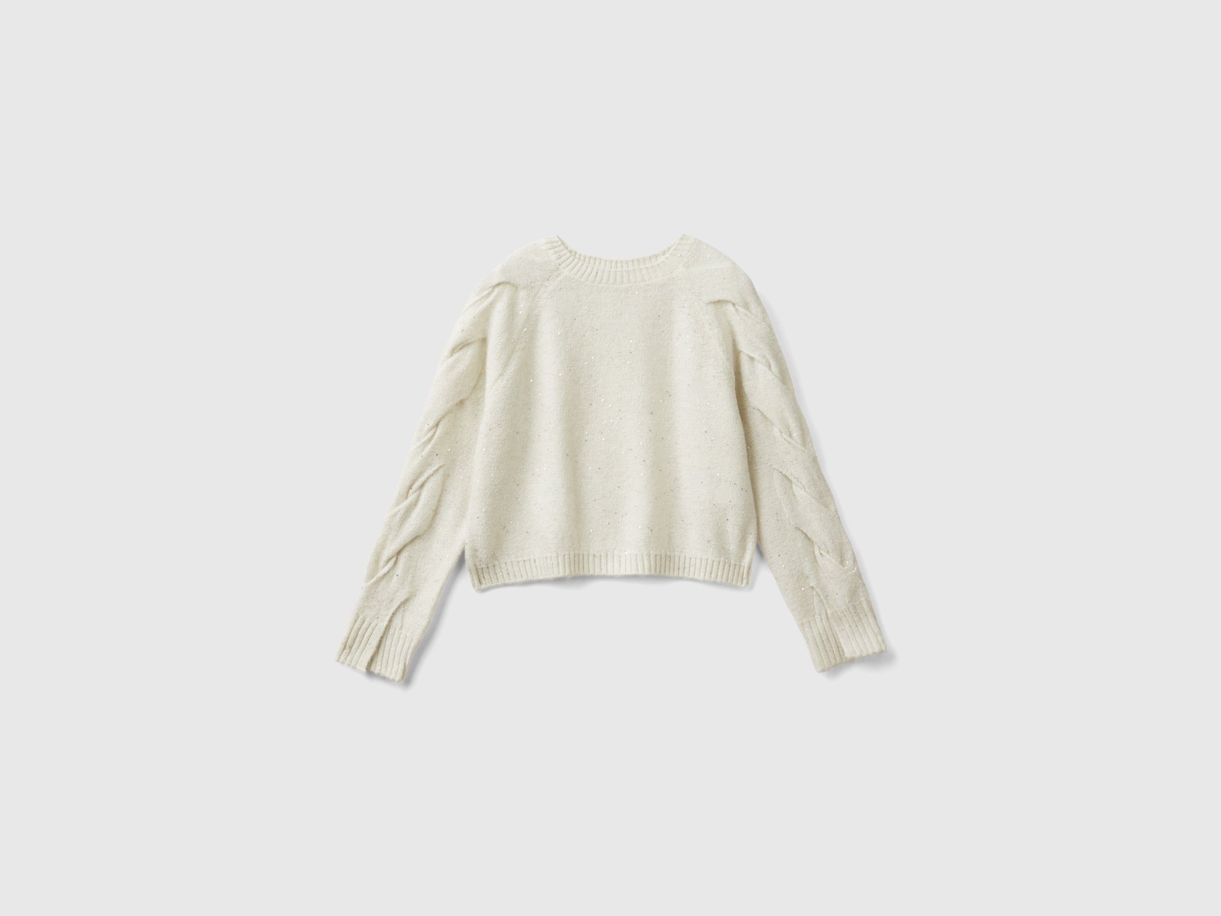United Colors of Benetton Sweater sequins braids maglione L paillettes
