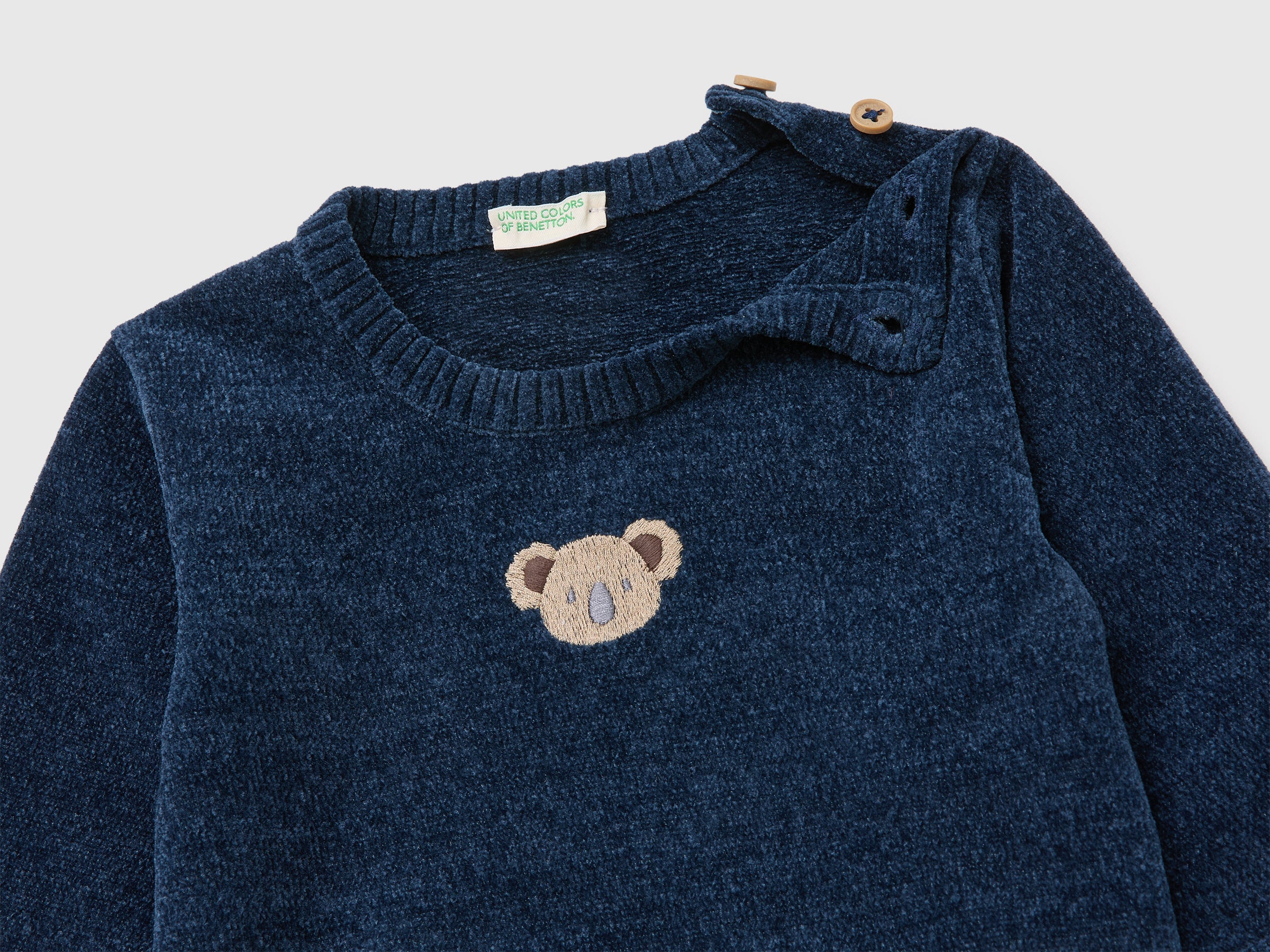 United Colors of Benetton Maglione Ciniglia Neonato Ricamo 74