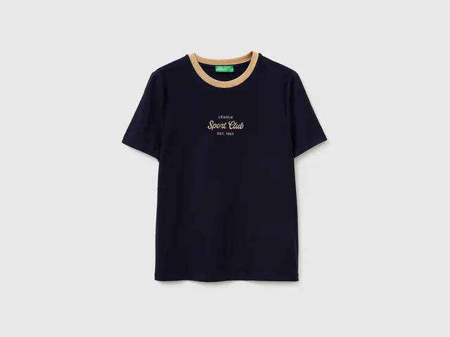 United Colors of Benetton T-Shirt Cotone Stemma Ricamato S