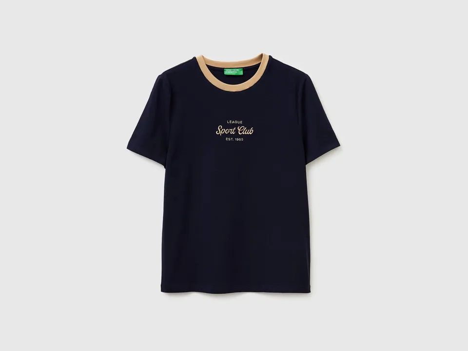 United Colors of Benetton T-Shirt Cotone Stemma Ricamato S
