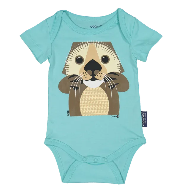 Coq en Pâte Body Lontra cotone bio neonato stampa
