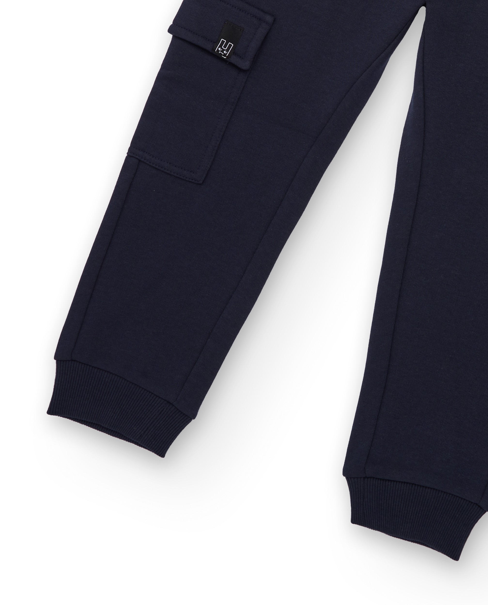 TucTuc Pantaloni Jogger Felpa Bambino Blu Navy 8A Tasca Patta