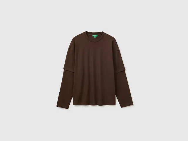 United Colors of Benetton Maglietta Doppia Manica Cotone L