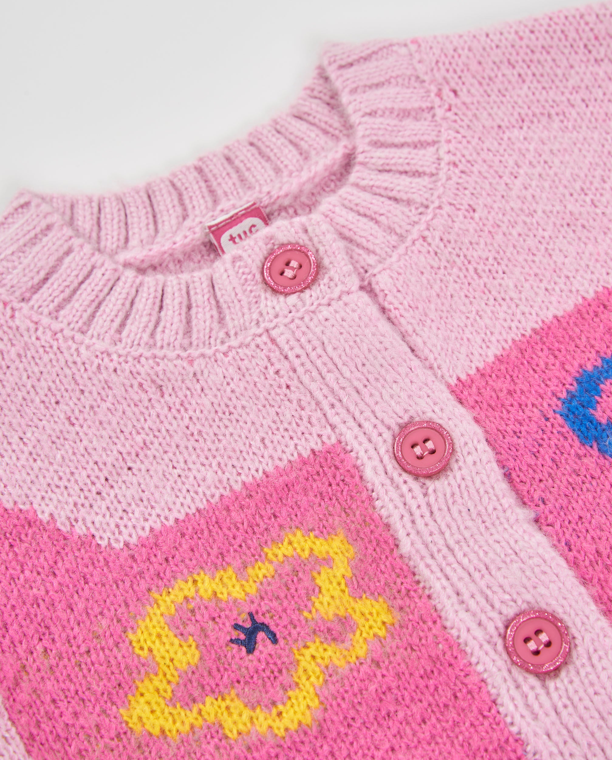TucTuc Maglioni Giacca Bimba Rosa Tricot Bottoni