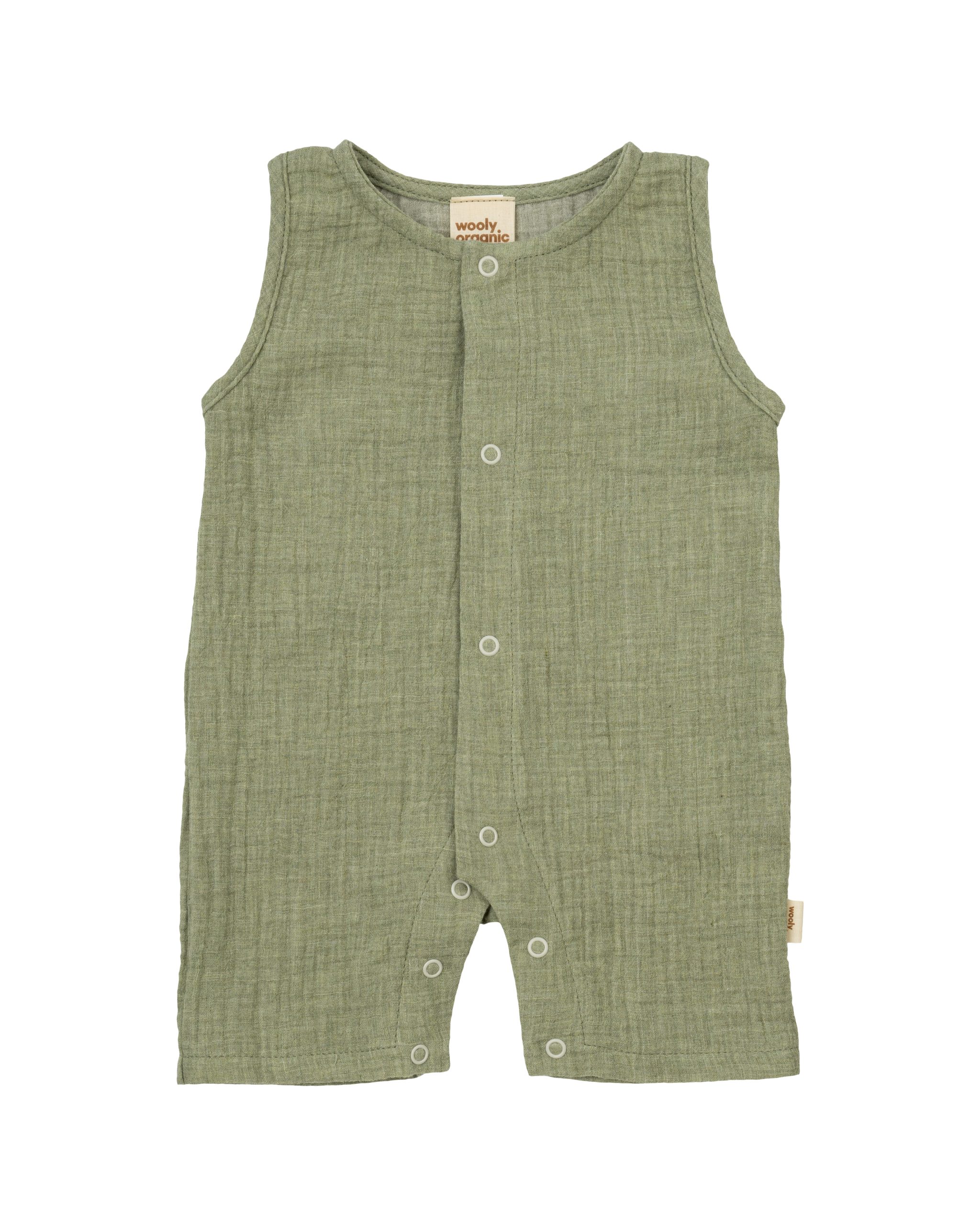 Woolly Organic Romper GOTS SS27 pagliaccetto mussola cotone