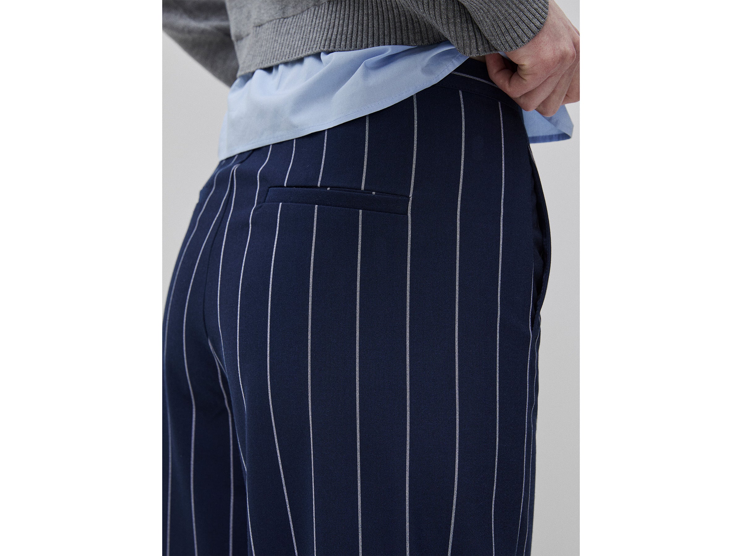 United Colors of Benetton Wide-leg pantalone palazzo gessato viscosa