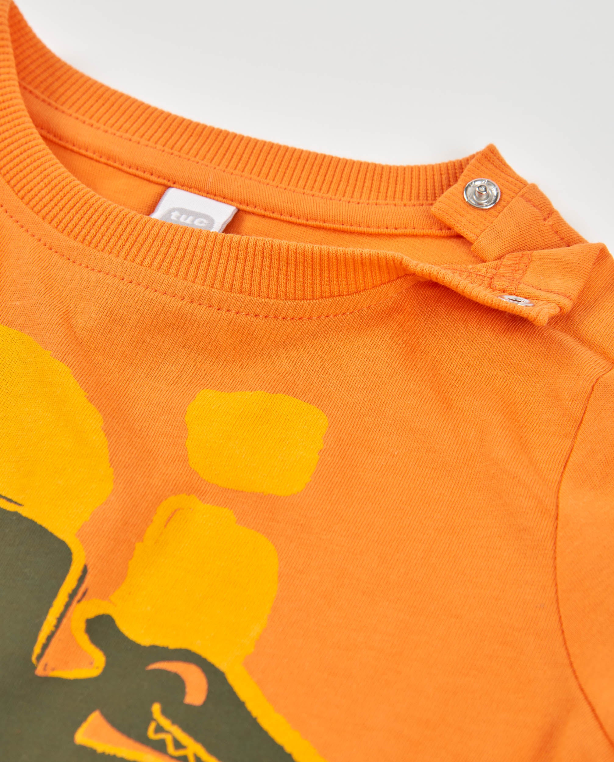 TucTuc Magliette T-shirt bimbo arancione stampa dinosauro
