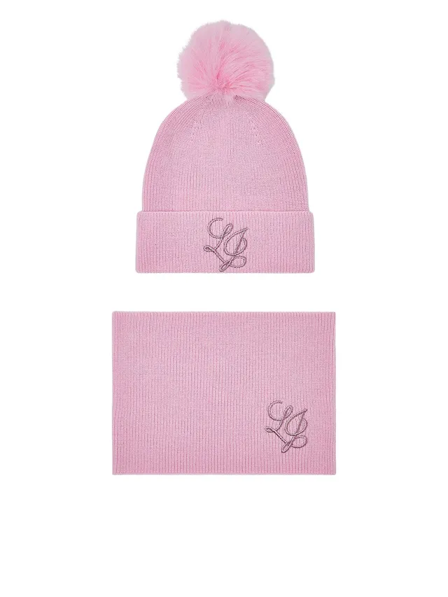 Liu Jo Set Berretto e Collo Maglia L pompon logo