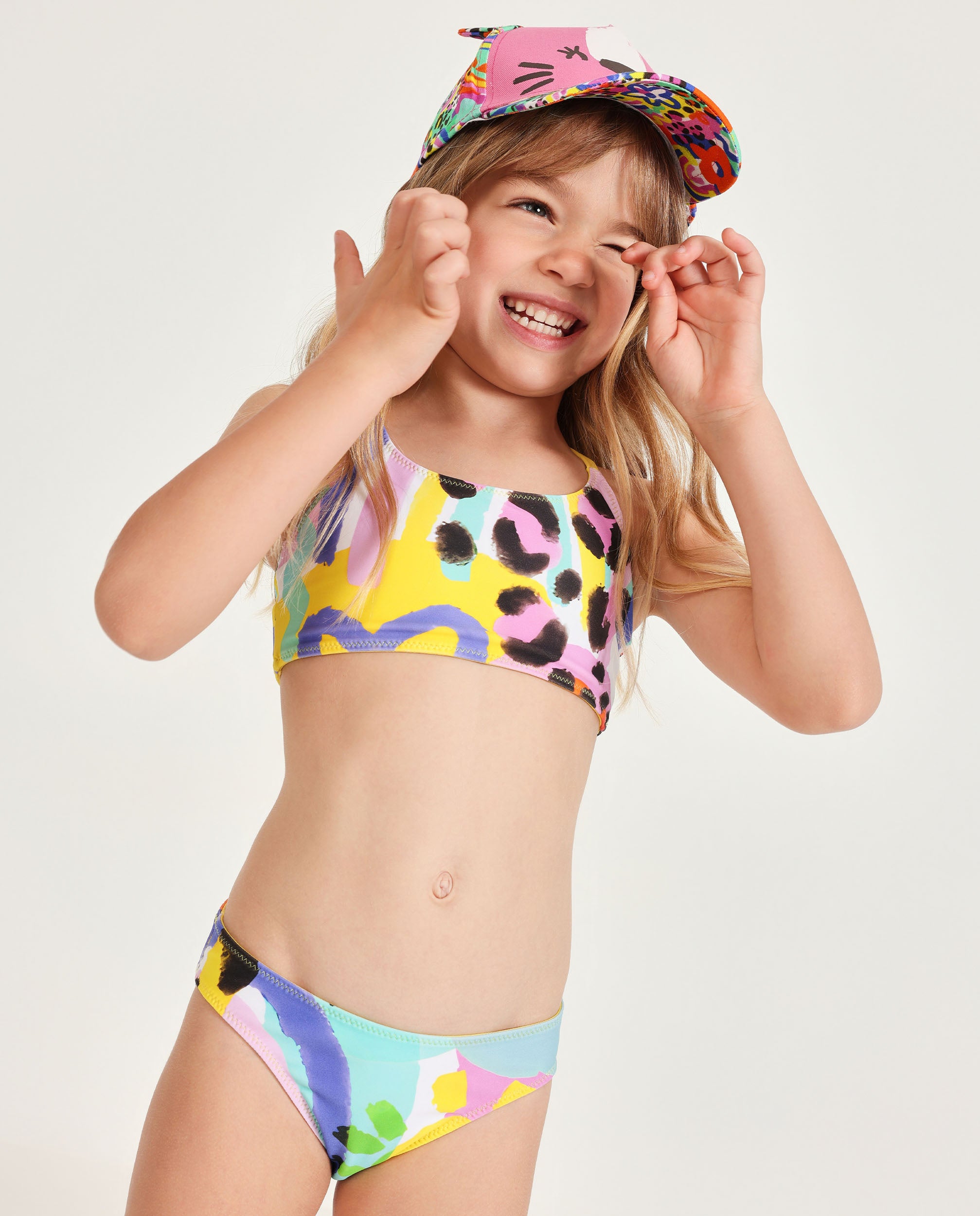 TucTuc Costumi Bikini Bambina Giallo Motivo Astratto