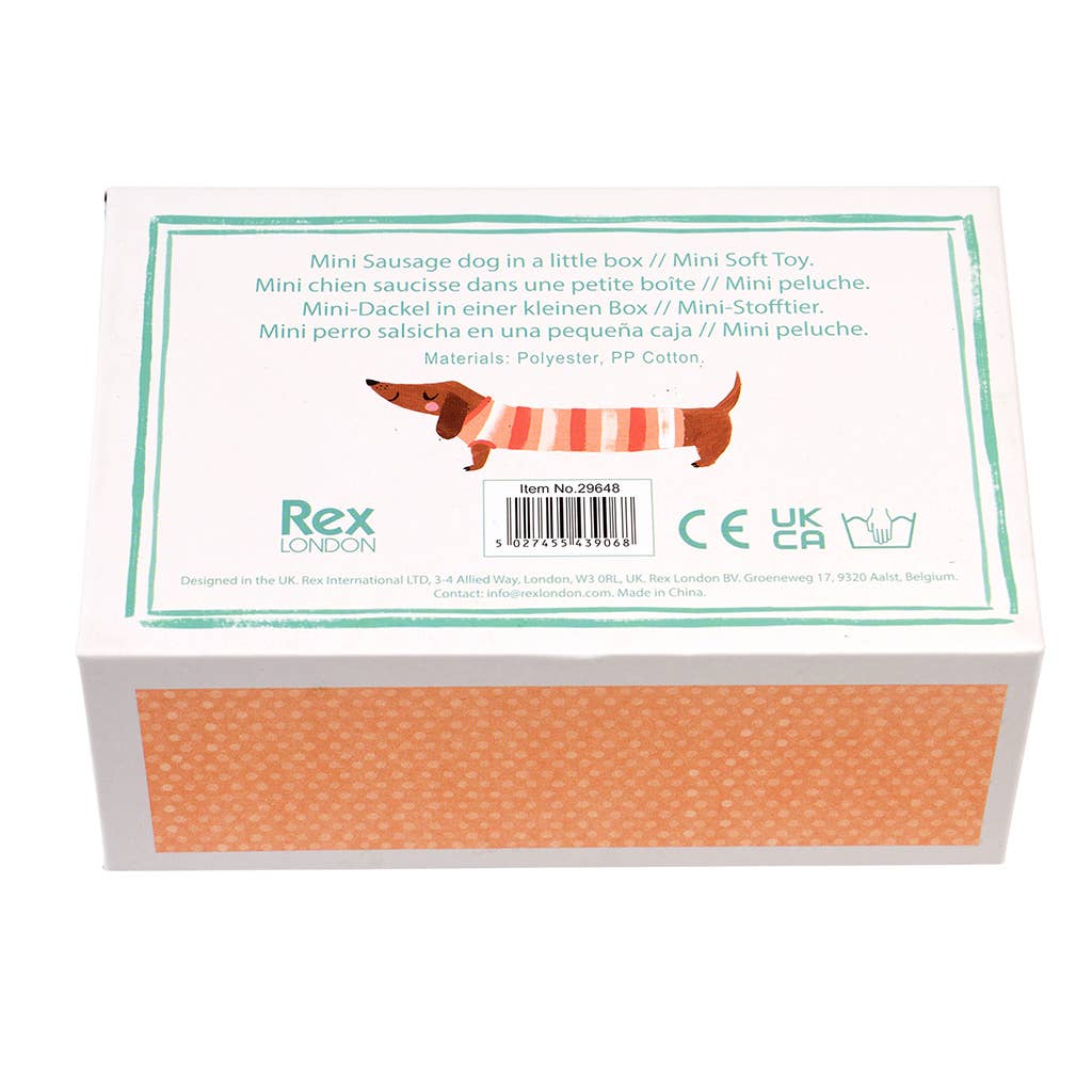 Rex London mini peluche bassotto in scatola 11,5 cm