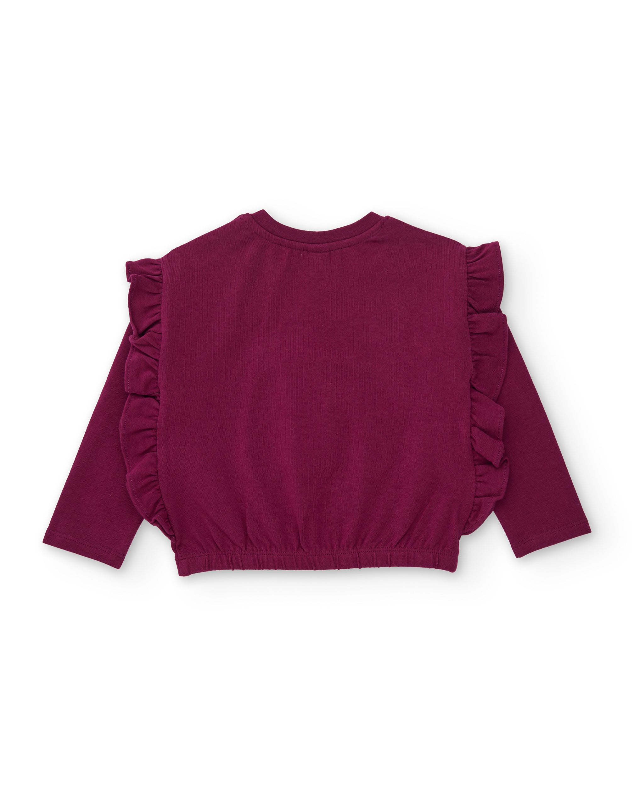 TucTuc Magliette t-shirt bambina bordeaux fiori volant