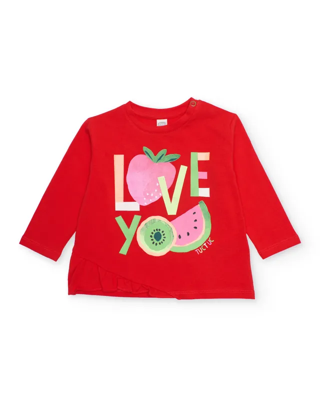 TucTuc Magliette t-shirt bambina rosso love you asimmetrica