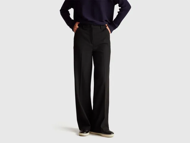 Benetton Wide trousers pantaloni larghi viscose taglia 42