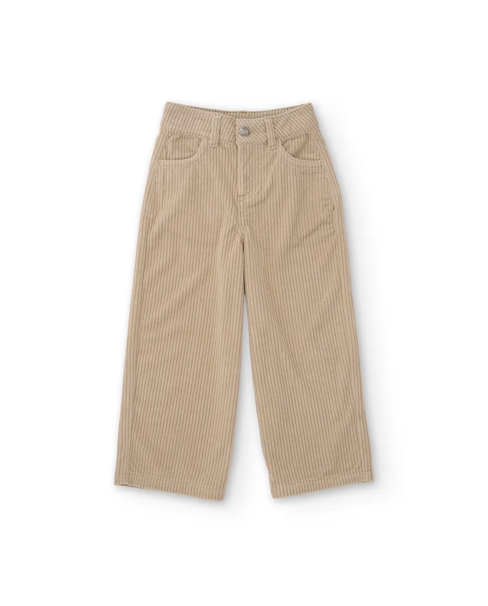 TucTuc Pantaloni velluto coste bambina pantalone beige dritto