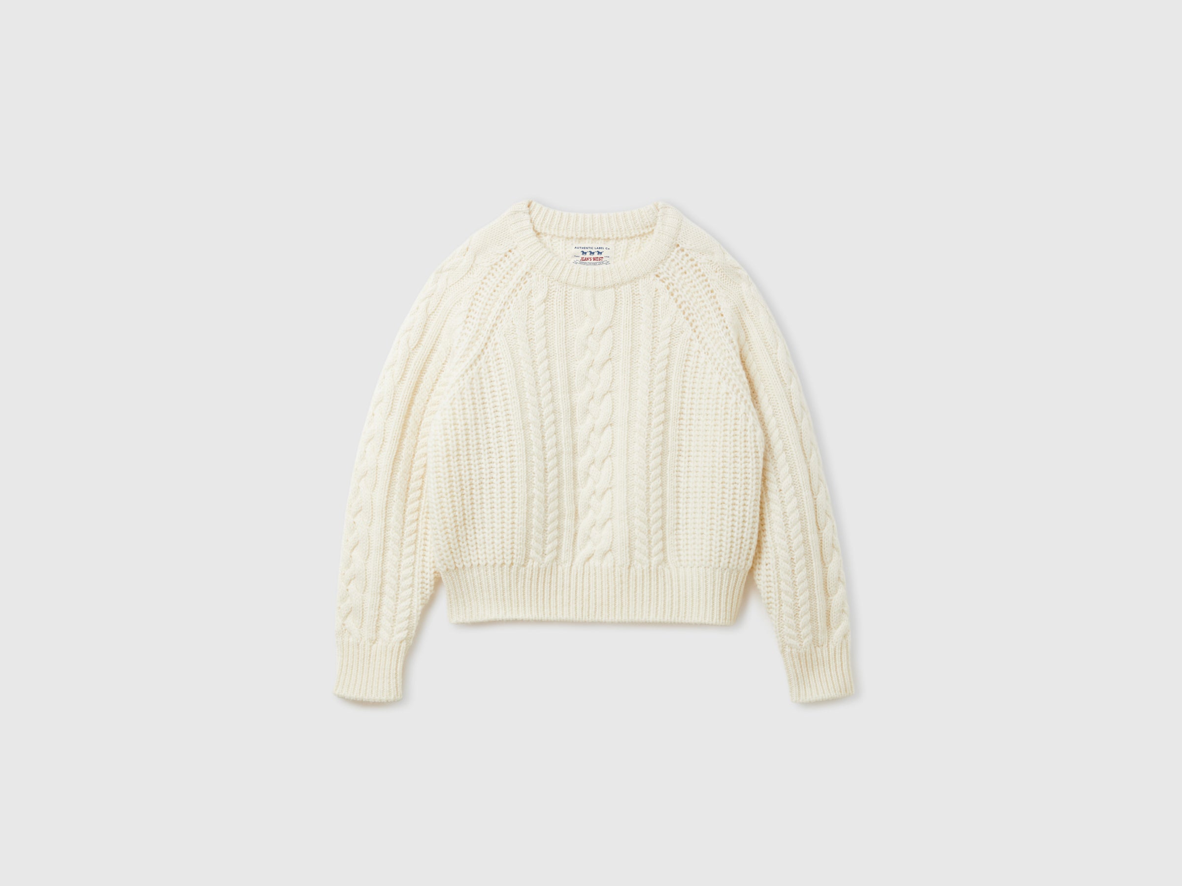 Benetton Sweaters maglione trecce 100% lana taglia XS