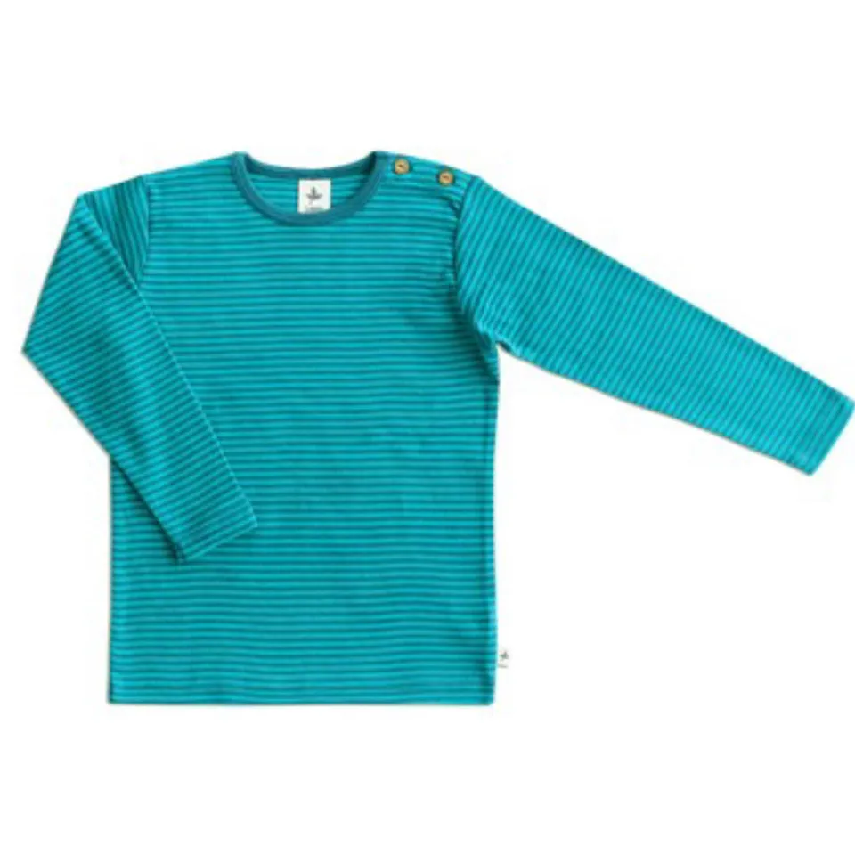 Kocarcia Leela Blu-Verde maglietta cotone organico righe